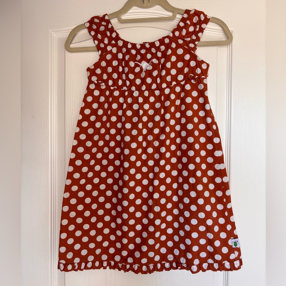 Texas longhorns girls youth dress size 6x Sara Lynn togs polka dot NCAA orange